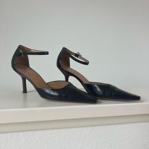 Vintage Black Gucci Kitten Heel with Ankle Strap